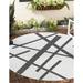 Unique Loom Mikado Outdoor Modern Rug 12 0 x 12 0 Round Black and White