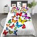 Butterfly Bedding Set Butterfly Duvet Cover Set Twin Full Queen King Size Blue Purple Butterflies Printed Comforter Cover Set for Girls Kids Teens 1 Quilt Cover 2 Pillowcases 3 Piece