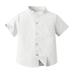 Herrnalise Boy s Dress Shirts Henley Stand Collar Button Down Patched Short Sleeve Oxford Cloth Summer Solid Color Casual Shirt with Pocket for Boys Aged 3-8