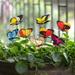 Bilqis 25pcs Butterflies Stakes Outdoor Yard Planter Flower Pot Bed Spring Garden Decor Butterflies Christmas Decorations Multicolor Artificial Butterflies on Metal Wire Plant Stake Stems