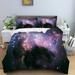 Starry Sky Duvet Cover Sets Galaxy Bedding Set Style Sky Themed Comforter Cover Night Scene Quilt Cover for Kids Girls Children 1 Duvet Cover with 2 Pillow Cases(No Comforter)