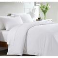 3 Piece King Size Duvet Cover - 100% Cotton Sateen 400 Thread Count Soft Luxury Sateen Weave Comforter Cover and Two Pillow Shams Button Closure and Corner Ties - White