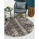 Unique Loom Anthro Outdoor Bohemian Rug 10 8 x 10 8 Round Charcoal Gray