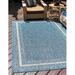 Unique Loom Soft Border Outdoor Border Rug 5 3 x 7 1 Rectangle Blue