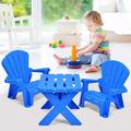 WENZHOU Kids Table and Chair Set Outdoor Toddler Activity Table and Adirondack Chairs for Picnic Garden Patio Backyard & Beach Kids Outdoor Table & Chairs (Blue)