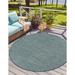 Unique Loom Outdoor Solid Rug 10 8 x 10 8 Round Teal