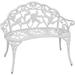 WENZHOU 213052 Outdoor Rose Garden PP Bench Cast Iron and Aluminum Frame White