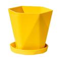 Dopebox Plastic Planters Indoor Flower Plant Pots Nordic Thickened Large Flower Pot Flower Seedlings Nursery Pot Household Balcony Thickened Flower Pot Planter/Flower Pot with Pallet (Yellow)