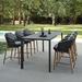 NashyCone Rectangular 6 - Person 62.99" L Teak Outdoor Restaurant Dining Set in Black | 62.99 W x 35.43 D in | Wayfair 02HX128DFWD8PYLF0W