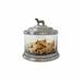 MATCH Glass Cookie Jar w/ Dog Finial in Gray | 8.25 H x 8.3 W x 8.3 D in | Wayfair 1301.0