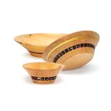 Natalis - Emozioni d'Arte Manara 3 Piece Serving Bowl Set Wood in Indigo/Brown | 4 H x 15.1575 D in | Wayfair 77004HE