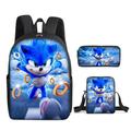 2024 New Sonic Backpack Student Large Capacity School Bag Sonic 2 Anime Satchel Pencil Case One Piece Dropshipping
