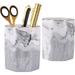 2 Pack Ceramic Pen Holder Stand Marble Pattern Pencil Cup Desk Organizer Makeup