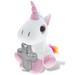 DolliBu White Unicorn Stuffed Animal with Silver Cross Plush - Religious Baby Baptism Gifts for Boys and Girls Cute Baby Dedication Christening Gifts Plush Prayer Toy Healing Teddy Bear - 8 Inches