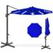 Arlmont & Co. 10Ft 360-Degree Solar LED Lit Cantilever Patio Umbrella, Outdoor Hanging Shade - Deep Taupe | Wayfair