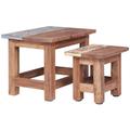 Tables gigognes 2 pcs,Bois de récupération massif,Surface polie, peinte et laquée