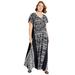Plus Size Women's Flutter Sleeve Sweetheart Dress by June+Vie in Black Medallion Stripe (Size 22/24)