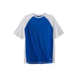 Men's Big & Tall Raglan sleeve swim shirt by KingSize in Royal Blue White (Size L)