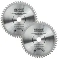 Rennie Tool Company 2 Pack - 165mm X 48T Tct Cordless Circular Wood Saw Blades With Thin Kerf. Fits Bosch Makita Ryobi Dewalt Circular Saws Etc