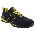 Grafters Mens Safety Toe Cap Trainer Shoes Navy Blue/yellow (7 Uk)