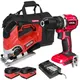 Excel Tools Excel 18V Cordless Combi Drill + Jigsaw With 2 X 5.0Ah Batteries & Smart Charger In Bag Exl5050