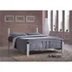 TL Beds Silver Metal & White Beech Bed Frame - Double 4Ft 6"