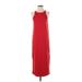 Lole Casual Dress - Midi Crew Neck Sleeveless: Red Solid Dresses - New - Women's Size Small