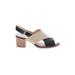 Chelsea Crew Heels: Slingback Chunky Heel Boho Chic Tan Solid Shoes - Women's Size 38 - Open Toe