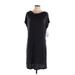 lucy Casual Dress - Shift Cowl Neck Short sleeves: Black Solid Dresses - New - Women's Size Large