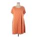 Sonoma Goods for Life Casual Dress - Shift Scoop Neck Short sleeves: Orange Dresses - Women's Size 1X