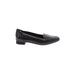 Anne Klein Flats: Slip On Chunky Heel Classic Black Solid Shoes - Women's Size 7 1/2 - Almond Toe