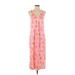 Charter Club Casual Dress - A-Line V Neck Sleeveless: Pink Print Dresses - New - Women's Size X-Small