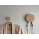 Pack of 3 round oak hooks / Circle coat pegs / Decorative wall hanger