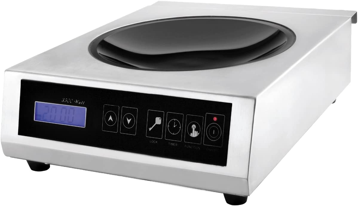 Lacor Professional Wok Induktion 3500W, 5,3 Tonnen, Metall, Edelstahl und Schwarz Image