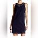 J. Crew Dresses | J.Crew Factory Floral Laser Cut Sheath In Navy Blue Sleeveless Dress | Color: Blue | Size: 00