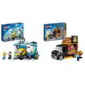 LEGO City Autowaschanlage, Set mit Spielzeugauto für Kinder ab 6 Jahren & City Burger-Truck, Bauset mit Spielzeug-Auto für 5-jährige Kinder