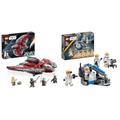 LEGO Star Wars Ahsoka Tanos T-6 Jedi Shuttle Set, baubares Raumschiff-Spielzeug & Star Wars Ahsokas Clone Trooper der 332. Kompanie – Battle Pack, The Clone Wars Spielzeug-Set