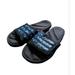 Adidas Shoes | Adidas Sandals Slides Boys 5 Fit Foam Comfort Slip On Blue Black Camo Shoes | Color: Black/Blue | Size: 5b