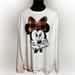 Disney Tops | Disney Minnie Mouse Plush Sweatshirt Euc | Color: Black/White | Size: 2x