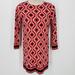 Michael Kors Dresses | Michael Kors Dress Size M Geometric Print Long Sleeve Tunic Style Zip Closure | Color: Black/Pink | Size: M