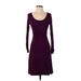 Athleta Casual Dress - A-Line Scoop Neck 3/4 sleeves: Purple Dresses - Women's Size Small