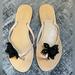 J. Crew Shoes | Jcrew Thong Black Flower Sandals Size 7 | Color: Black | Size: 7