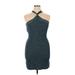 Sincerely Jules Cocktail Dress - Mini High Neck Sleeveless: Teal Dresses - New - Women's Size X-Large