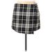 No Boundaries Casual Skirt: Gray Plaid Bottoms - Women's Size 21