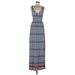 Tart Casual Dress - Maxi: Blue Aztec or Tribal Print Dresses - Women's Size Medium