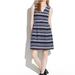 Madewell Dresses | Madewell Gallerist Ponte V-Neck Striped Sleeveless Mini Dress Size Small | Color: Blue/White | Size: S