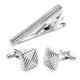 Cuff Links/Tie Clip Set, Silver Stainless Steel Bow Tie Clip Men's Cufflinks Men Suit Accessories Men Valentines Gift