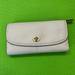 Coach Bags | Coach Tri Fold Leather Checkbook Wallet Ivory | Color: Cream | Size: Os