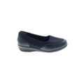 Drew Flats: Slip On Wedge Casual Blue Print Shoes - Women's Size 8 - Almond Toe