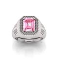 RRVGEM 10.00ct Pink Sapphire Ring Silver Plated Astrology Adjustable Ring Size 16-22 for Men Women Metal, Sapphire, Metal, Sapphire